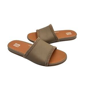 FitFlop Gracie Opul-Trim Leather Slides Sandals